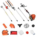 GTHAN STORE 41.5cc Gas Hedge Trimmer Weed Eater 5 in 1 Multi Functional Trimming Tools Gas Weed Wacker Pole Saw for Tree Trimming Brush Cutter String Trimmer Lawn Edger