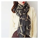 GYQWJPC Scarf Cashmere Scarf Women Gold Thread Plaid Long Scarf Women Retro Checked Autumn Winter Sp