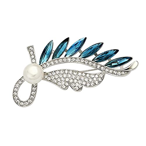 Broche costume et robe pour dame avec motifs feuilles et plumes