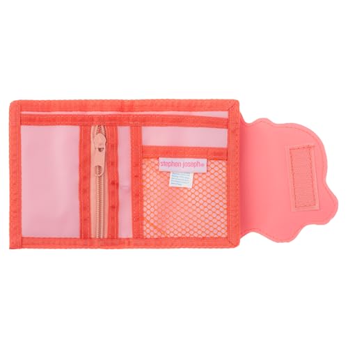 Image of Stephen Joseph, Kids Wallet, Tri-Fold Bi-Fold Wallet for Boys & Girls with Zipper Coin Pocket, Durable Polyester Small Wallet for Kids, Cute Designs for School & Travel, Strawberry