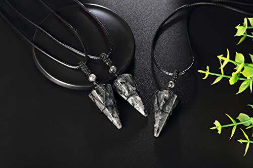 Image of XIANNVXI Healing Crystal Necklace for Men Jewelry Gift | Adjustable Black Rope Natural Gemstone Pendant