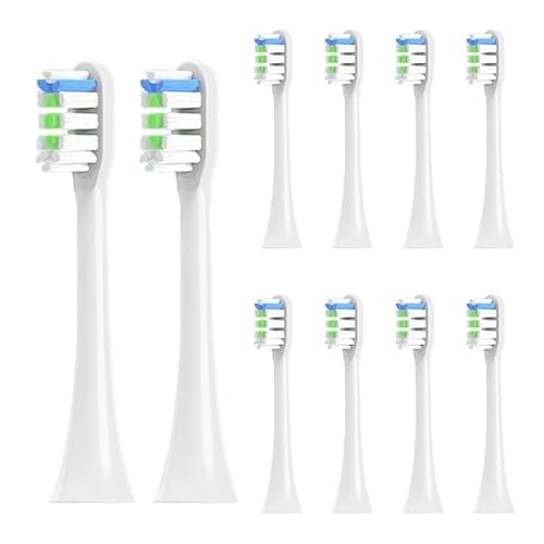 Image of Replacement Toothbrush Heads Fit for Panasonic Doltz EW-DC01,DC12,PDL54,PDP51,EW1031,DE92,WEW0980,DL40,DL75,DL82 Electric Brush. (White Medium)