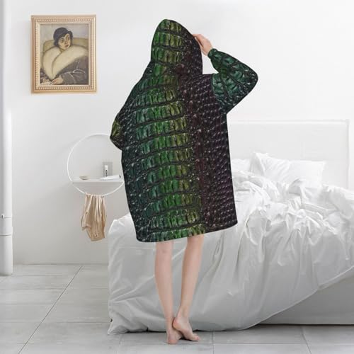 Sweat plaid crocodile flanelle unisexe pull couverture à manches - 5
