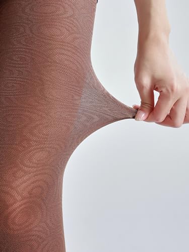 Image of Sahabowi Women Sheer Tights, High Waist Pantyhose, Vintage Control Top Stockings(Patterns Colourful), Pantyhose5