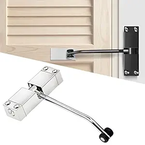 Ubersweet Spring Door Closer Automatic Adjustable Door Stopper Door Hardware Silver