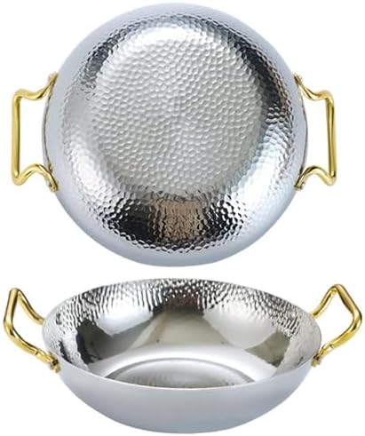 Stainless Steel Nonstick Paella Pan with Dual Handles - Versatile Seafood & Lobster Frying Pan for Home Cooking, Kitchen Cookware, Spanish Cuisine Essentials