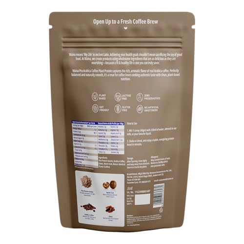 Image of Maiva Pro | Plant Protein Isolate - Arabica Coffee - 1kg | 25g Protein, 5g BCAA | All Essential Amino Acids | Gut Friendly, Easy to Digest | Real Dates | Vegan, Dairy Free, No Preservatives