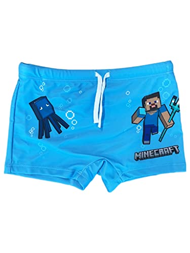 Fashion UK Costume Enfant Minecraft - Costume de Natation - Maillot de Bain garçon - Costume Piscine Enfant - Maillot de Bain Minecraft [Steve Monsters] (FR/ES, Âge, 8 Ans, Taille Normale, Bleu)