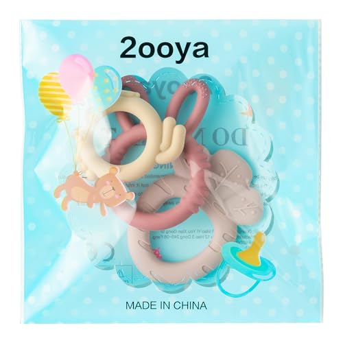 Image of Easter Silicone Teethers for Babies - 2ooya 2Pcs Bunny Chick Carrot Infant Teething Chew Toys, Toddler Sore Gums Pain Relief Toy for Newborn Boy and Girl Spring Easter Baby Shower Birthday Gifts