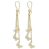 Pendientes – oro de 18 quilates – 2,13 gr – Danza de las mariposas – Valor refugio – Idea de regalo – Sello 750 – Certificado de autenticidad – Salia Gold Paris