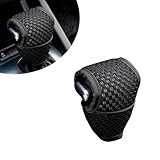 awlbed 1 PC Car Shift Knob Cover, 5D Mesh Fabric Velcro Opening T-Shaped Sweat-Absorbent Non-Slip Breathable Gear Shift Head Dust-Proof Decorative Cover, for Automatic Transmission Models (Black)