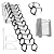 10FT Attic Ladder Pull Down System, 12 Steps Aluminum Alloy Attic Stairs, Maximum Load Capacity 700 LBS, Attic Stairs Suitable for Attics, Basements, Warehouse