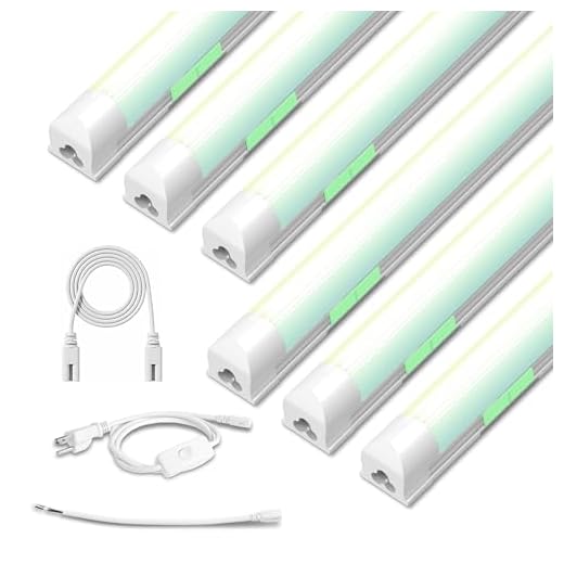 6 Pack Dimmable 4FT LED Shop Lights