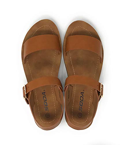 Image of Soda PLENTY ~ Women's Strappy Ankle Wrap Buckle Fashion Flat Sandals