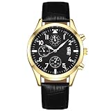Generico Orologio in pelle con funzione Orologio luminoso popolare con orologio da uomo con calendario Plus funzione (A, One Size)