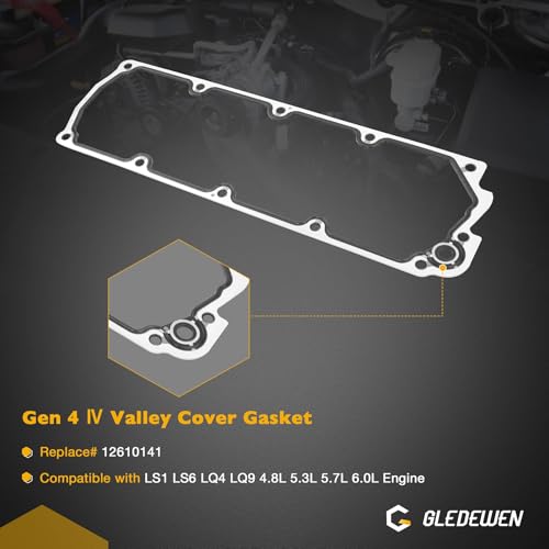 Image of LS Gasket Set with Gen 4 Ⅳ Valley Cover Gasket, Compatible with LS1 LS6 LQ4 LQ9 LS9 4.8L 5.3L 5.7L 6.0L 6.2L Engine, Replace# 12612350 12558178