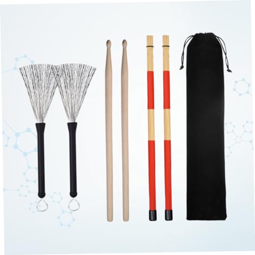 Set profesional de baquetas y cepillos para batería con bolsa miniatura 6