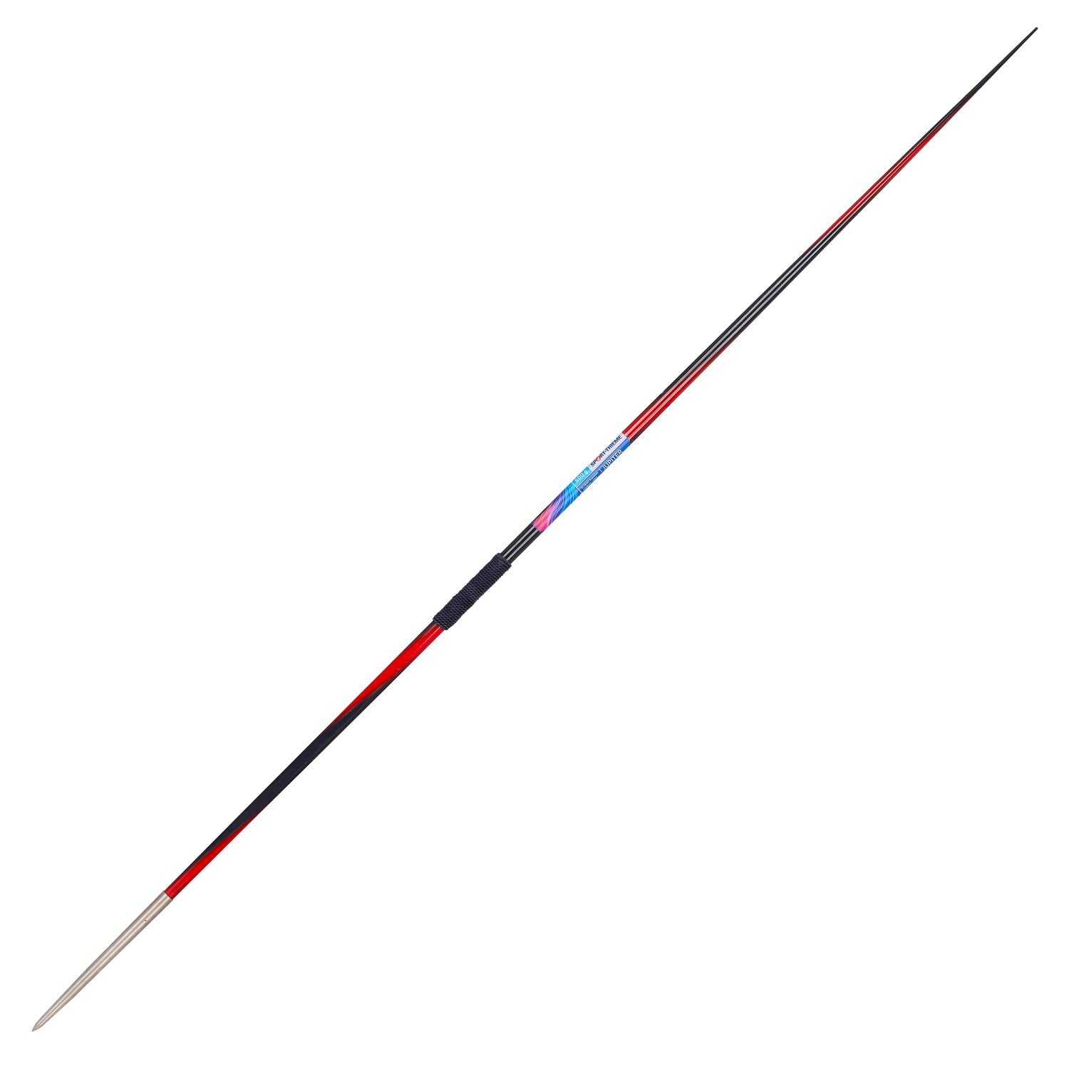 Sport-Thieme Wettkampfspeer Jupiter | Aluminium Carbon Wurfspeer | Ideale Balance & Flugeigenschaften | Wettkampf & Training | Dunkelblau, Rot