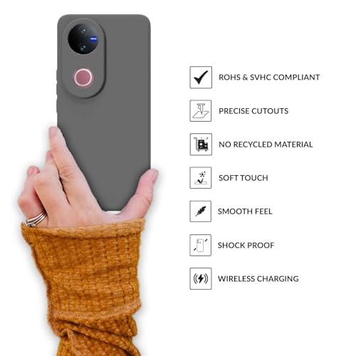 Image of DIZORO Microfiber Candy Back Cover Case for iQOO Z10R 5G / Vivo V50 / V50e 5G / Vivo T4R 5G Soft Silicone Rubberized Case with Camera Protection (TPU, Space)