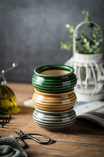 Succulent Pots With Stand Holder Modern Decorative Ceramic Flower Planter Plant Pot 3Pcs Home Office Desk Garden Mini Cactus Pot Indoor Decoration For Plant Lovers Unique Gifts Ideas For Mom Men #TOP4