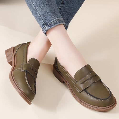 Image of Penny Loafers for Women Non Slip Work Shoes for Women's Loafers & Slip-Ons Ladies Business Casual Shoes Driving Flats