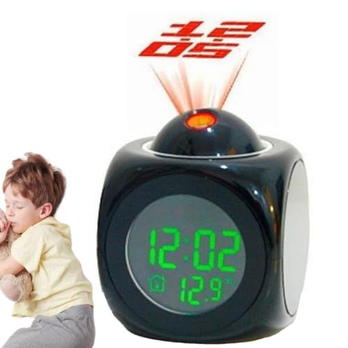 Réveil numérique à projection LED transparent et commande vocale moderne - 6