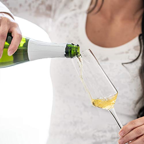 Aspen & Birch - Classic Champagne Flutes Set Of 4 - Champagne Glasses - Mimosa Glasses, Premium Crystal Stemware, Clear, 6 Oz, Hand Blown Glass Champagne Flutes - Hand Crafted By Artisans #TOP4