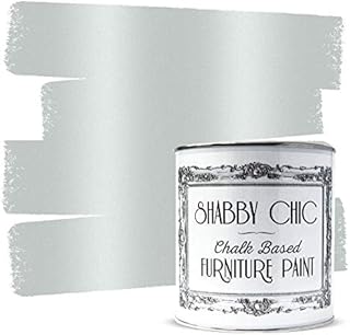 Shabby Chic Chalked Furniture Paint: Luxurious Metallic Paint, Furniture and Craft Paint for Home Decor, DIY Projects, Wood Furniture - Interior Paints with Metallic Finish - 8.5oz - Antique Silver