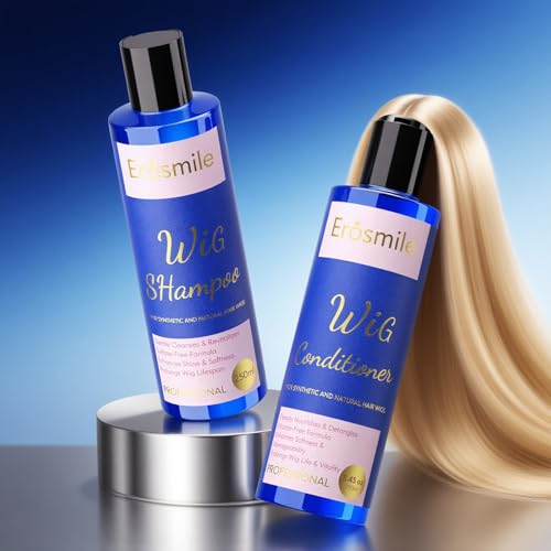 Luxury Wig Shampoo and Conditioner Set for Synthetic & Natural Hair Wigs | Sulfate-Free Deeply Nourishes & Detangles Enhances Radiant Shine & Softness Prolongs Wig Lifespan - 2Pack