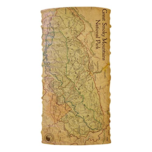 McGovern Outdoor Great Smoky Mountains National Park Map Bana - Face Mask, Headband, Head Wrap, Neck Wrap, Sports Headwear