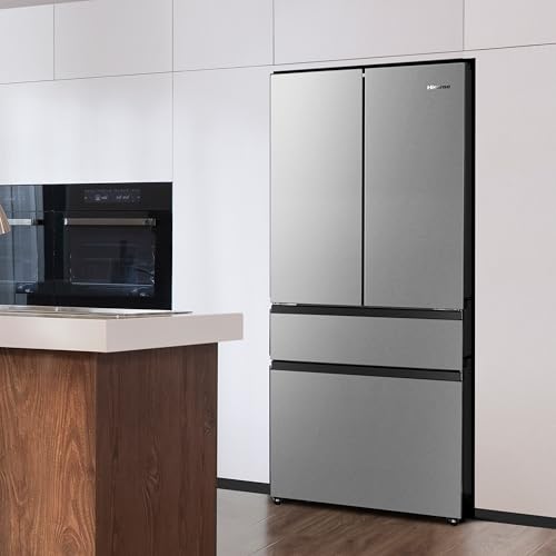 Hisense RF540N4SBI2 French Door Kühl-Gefrierkombination/ NoFrostPlus/ Inverter-Kompressor/ ConvertActive/ CrispZone/ 181,7 cm/ Kühlteil 302 l/ Gefrierteil 178 l/ 40 dB/ 310 kWh/ Jahr/ Inox-Look