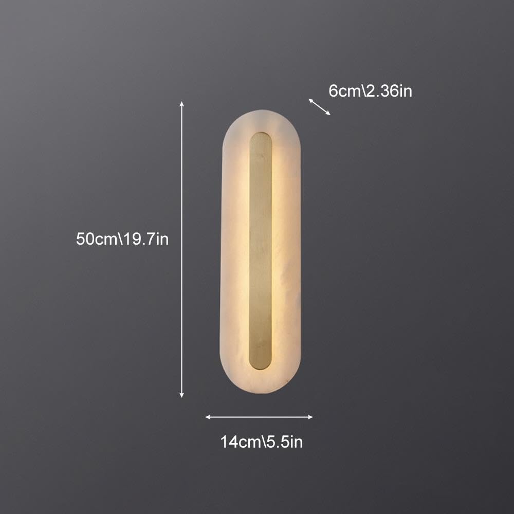 Generic Alabastrowa lampa ścienna Mosiężny kinkiet Marmurowy kinkiet
