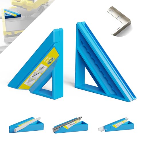 Tile Tool Tile Edge Trim Cutting Tool for Installation Precise 45-Degree Miter Cut Tile Trim Square Accessories for Pro and Beginner (1 Piece Blue)