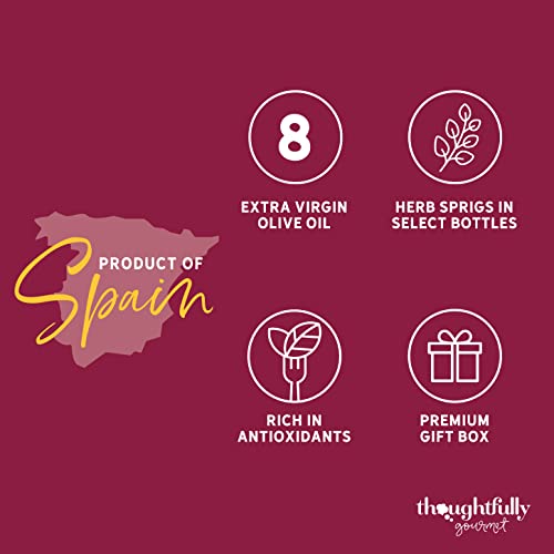 Image of Thoughtfully Gourmet, Spice Infused Olive Oil Gift Set, Premium Extra-Virgin Olive Oil from Spain, Flavors Include Chili, Rosemary, Lemon, Spicy Garlic, Herbes de Provence and Tuscan, Set of 6
