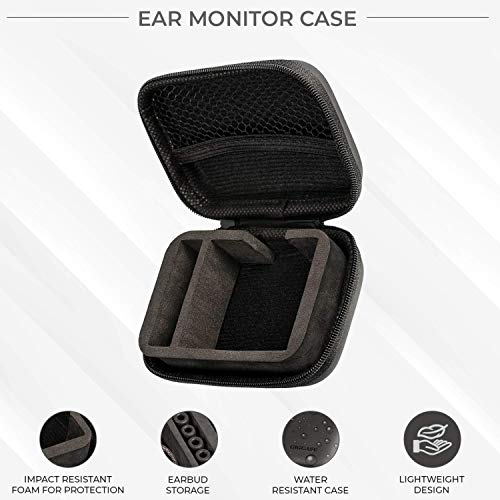 GIGCASE In Ear Monitor Case for IEM, In Ears, Headphones, Earphones, Earbuds. Suitable for KZ ZS10/ZS10 Pro/ZSN/ZST/AS10/AS16 (Black)
