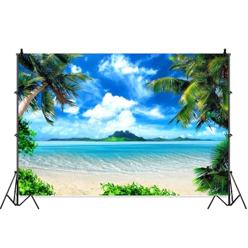 Fondo fotográfico verano playa Hawaii 10x8ft azul miniatura 3
