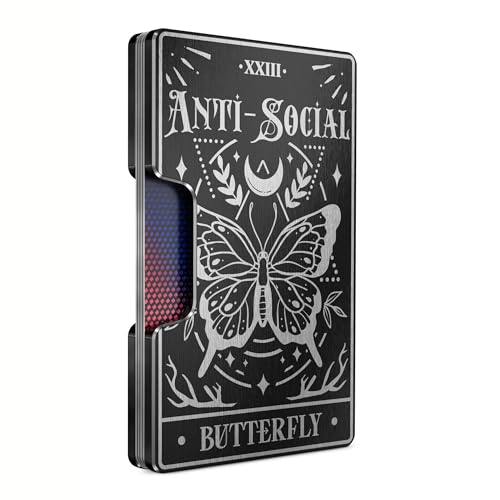 Image of Engraved Aluminum Wallet for Men - Slim Money Clip & Card Holder with Engraved Finish. Enhanced RFID Blocking, Compact, Unique & Minimalist Wallets