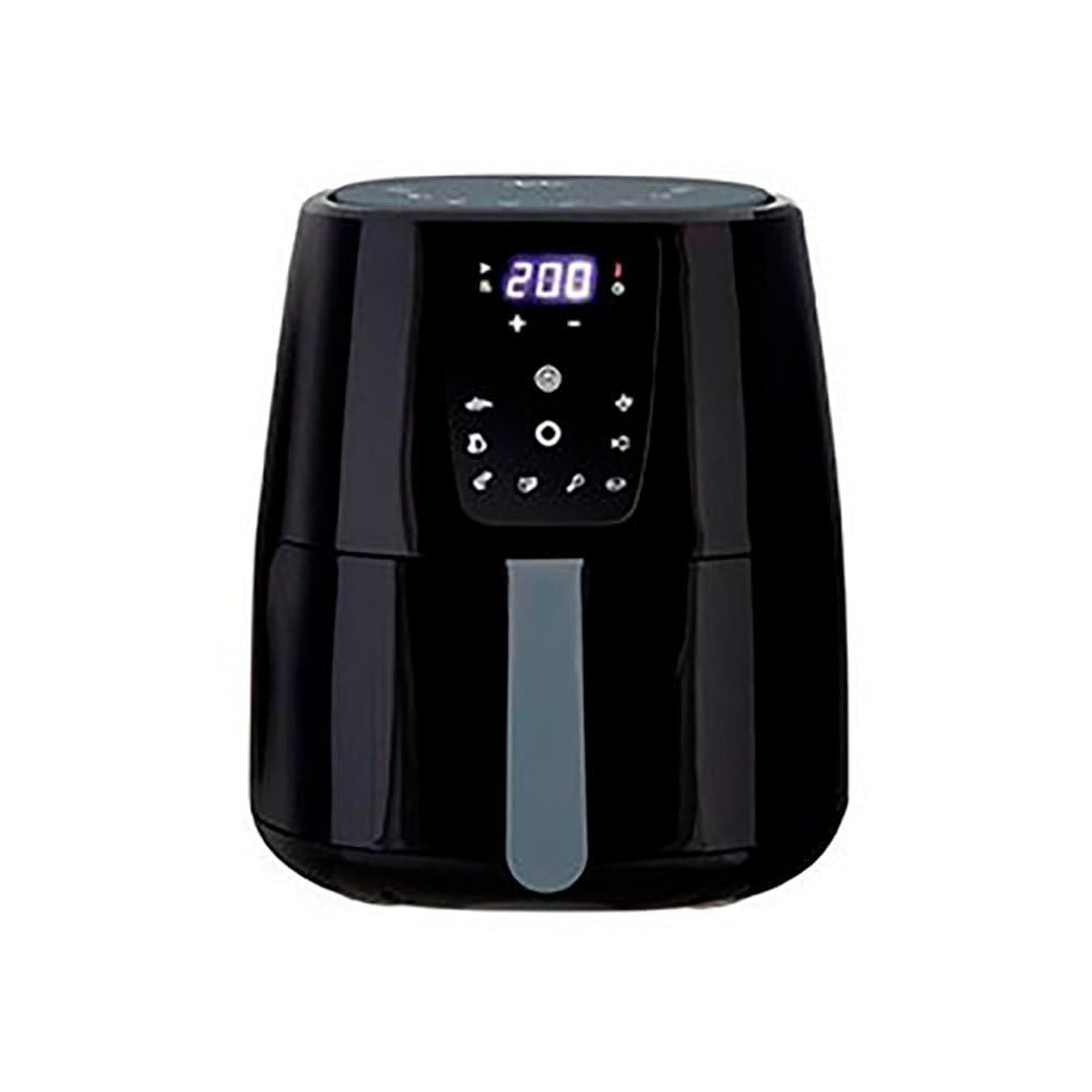 JATA JEFR1225 - Freidora de Aire 5L sin Aceite 1300W, Air Fryer con Pantalla LED, 8 Programas, 200ºC, Temporizador, Cestillo Antiadherente Apto Lavavajillas