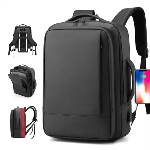 Generic Mochila de Viaje, Resistente al Agua, Carga USB, con Compartimento para Ordenador Portatil, para vuelos cabina