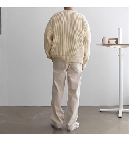 TdvcpmkkMen's Knitted Cardigan Sweater Round Neck Full Zip Warm Sweater 7