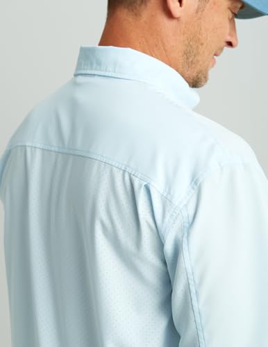 Image of HUK Men's Tide Point Kc Scott Original Artwork Short Sleeve Shirt, Fishing Button Down