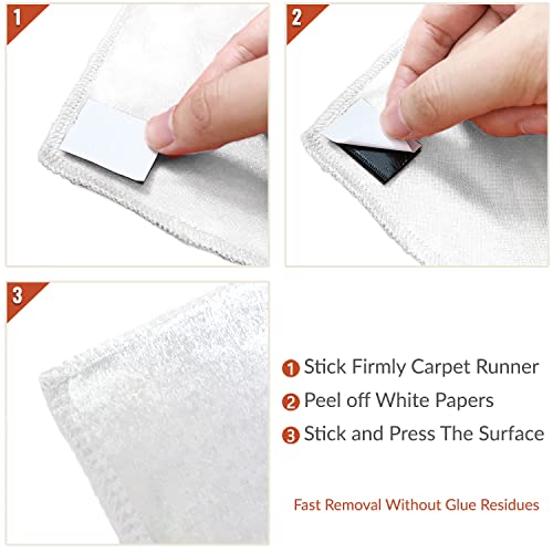 ROMANKAS White Aisle Runner for Wedding Ceremony 4x15 FT Velvet Aisle Runners Wedding Accessories Walkway Runner Outdoor Carpet Runner with Carpet Tapes Classic Wedding Reception Party Hallway Rug by ROMANKAS - Image 6