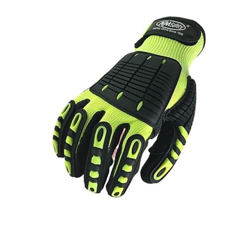 Genérico Guantes de seguridad mecánicos con absorción de impactos: resistentes a impactos y cortes, guantes de trabajo antivibración(XL)