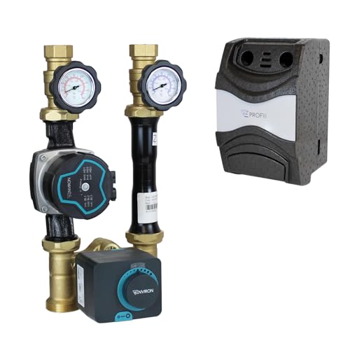 ENVIRON - Heizkreis Pumpengruppe Vorlauf-links mit Hocheffizienzpumpe Drei-Wege-Mischer und Stellmotor Heizkreisset Mischer DN25 1 1/2" Anbindesystem