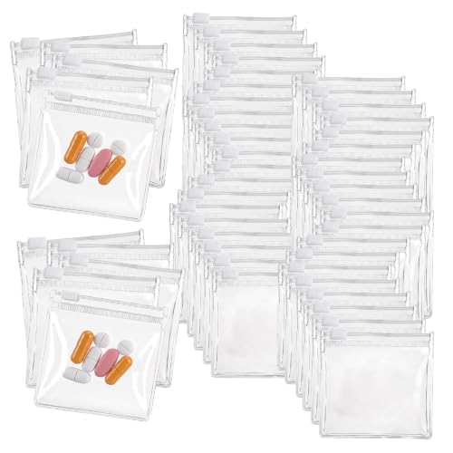 Image of Pill Organizer Reusable Travel Pill Pouch Bags for Daily Use (50PCS) | Reusable, Travel-Friendly, Daily Use, Portable Pouch, Pill Storage