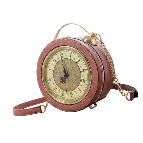 Sac à main zippé rose à motif horloge pour vos sorties citadines et journées de travail
