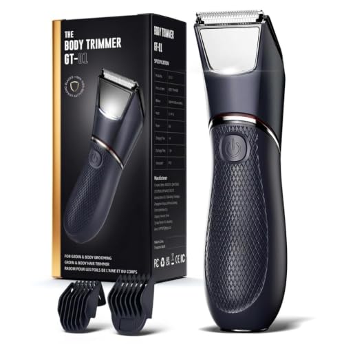 JMJDYITAO Body Hair Trimmer for Men: Pubic Hair Trimmer, Mirror & LED Light