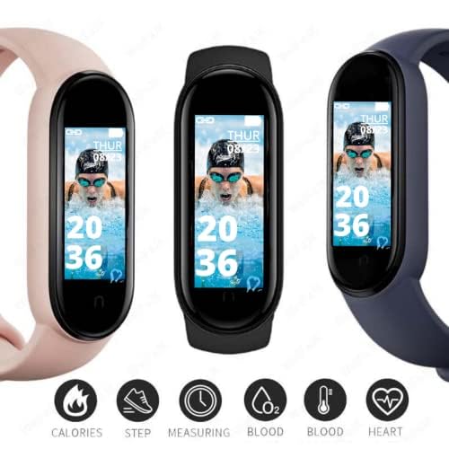 Image of Elevea { Limited This Hour with 15 Years Warranty ) Smart Fitness Band Heart Waterproof Monitor Sensor OLED Bluetooth Wristband (Multicolor)