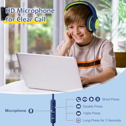 Casque audio enfants filaire de type C avec micro pour filles garçons