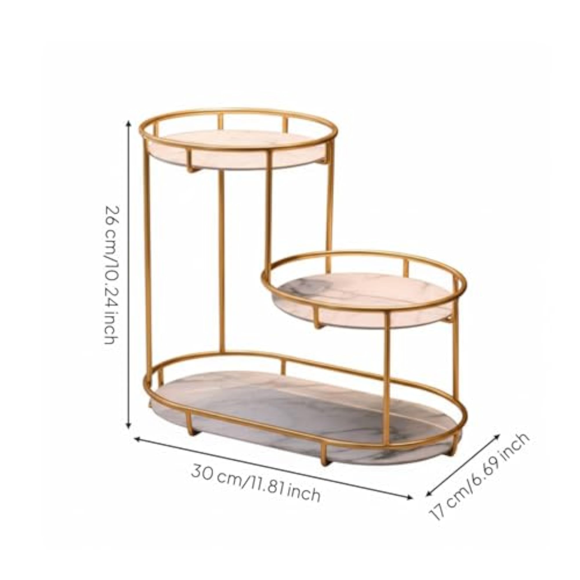 Luxury 3-Tier Cosmetic Organizer with Raised Guardrail